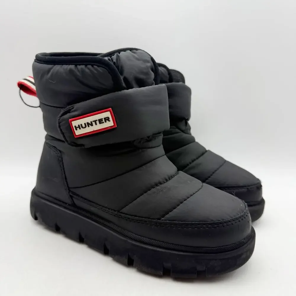 Hunter Boys Comfy Snow Boots Size 13 EU 31 Black Waterproof EUC